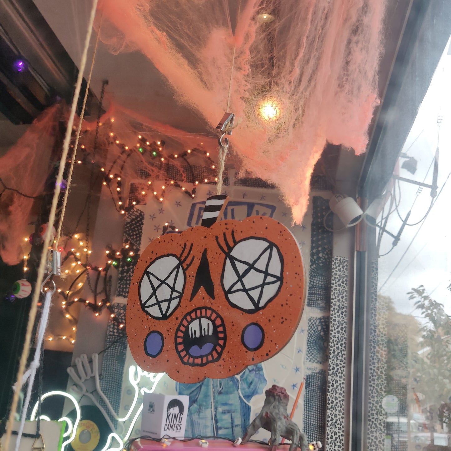 Hanging Painted Pumpkins ORIGINAL ART by Little Punk People
