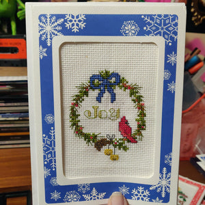 Joy Cross-Stitch GREETING CARD