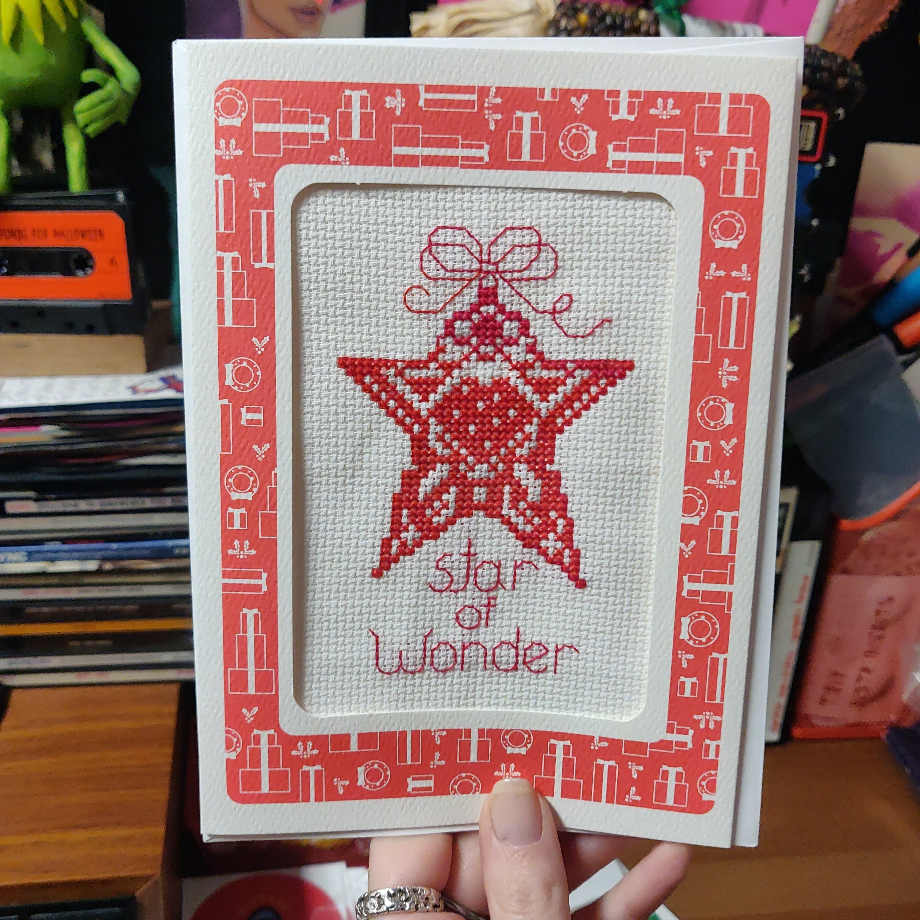 Star of Wonder Cross-Stitch GREETING CARD