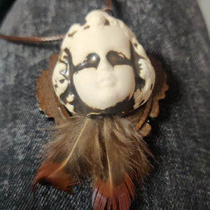 Beeb Plaque w/ Feather NECKLACE