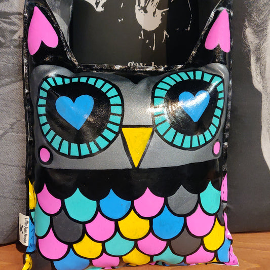 Little Owl Hand-painted Vinyl PILLOW by Little Punk People