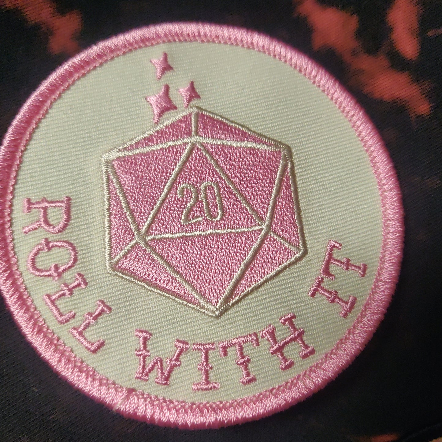 Roll With It d&d dice Embroidered PATCH
