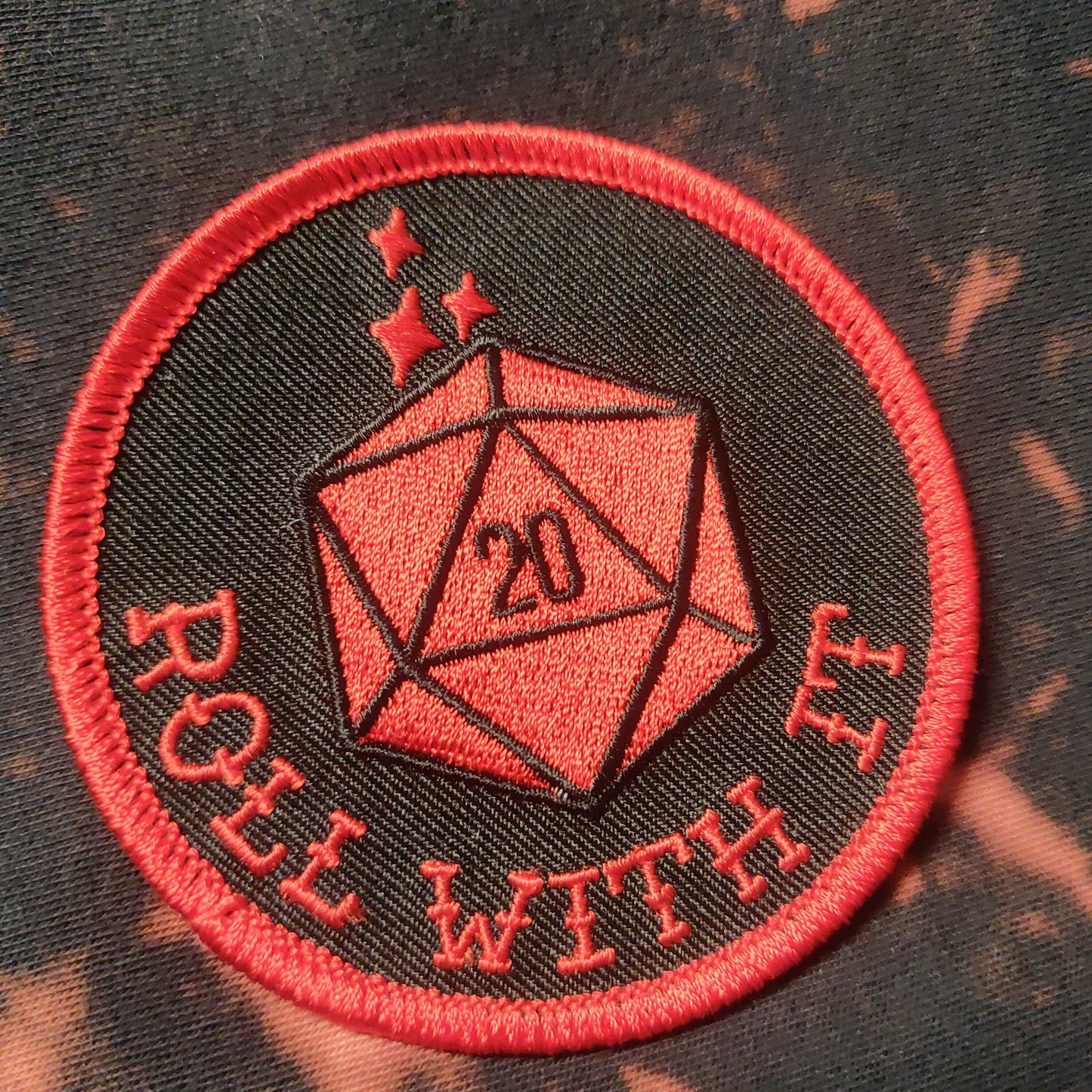 Roll With It d&d dice Embroidered PATCH