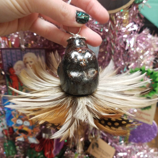 Fancy Feathered Beeb ORNAMENT by The Ceramery