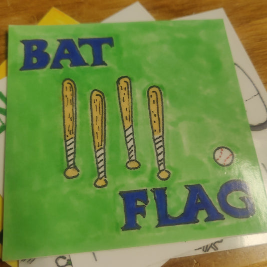 Baseball Bat Flag STICKER