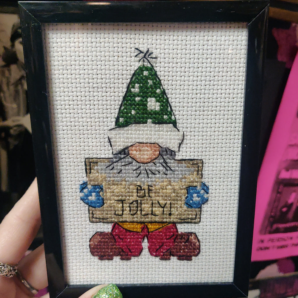 Be Jolly Gnome Small Framed Cross-Stitch