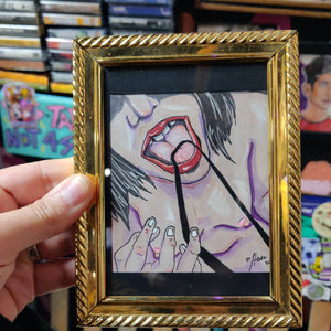 Tongue Out Punk Nude Framed Original by Stevie Laney