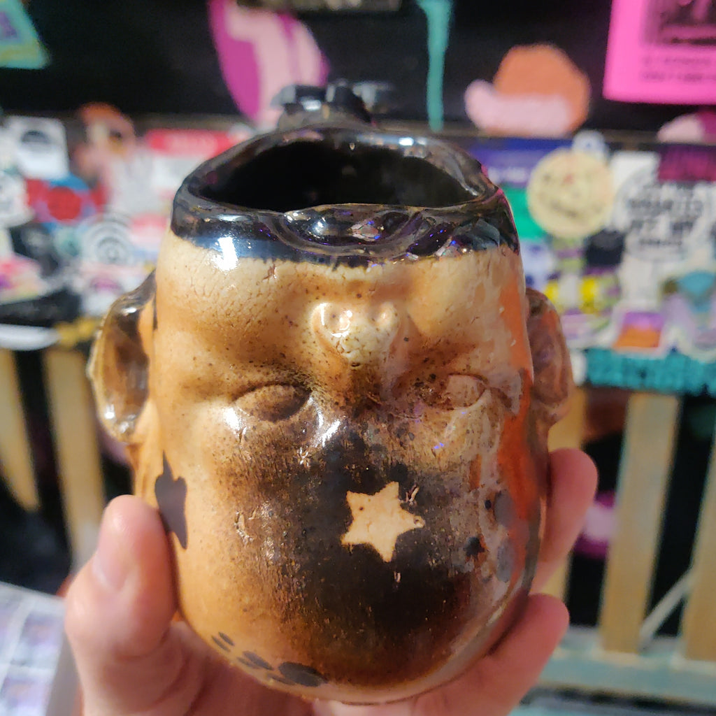 Stars Ceramic Beeb Head MUG w/ Resin Handle
