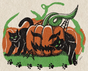 Spooky Cat PRINT by Jen Designs
