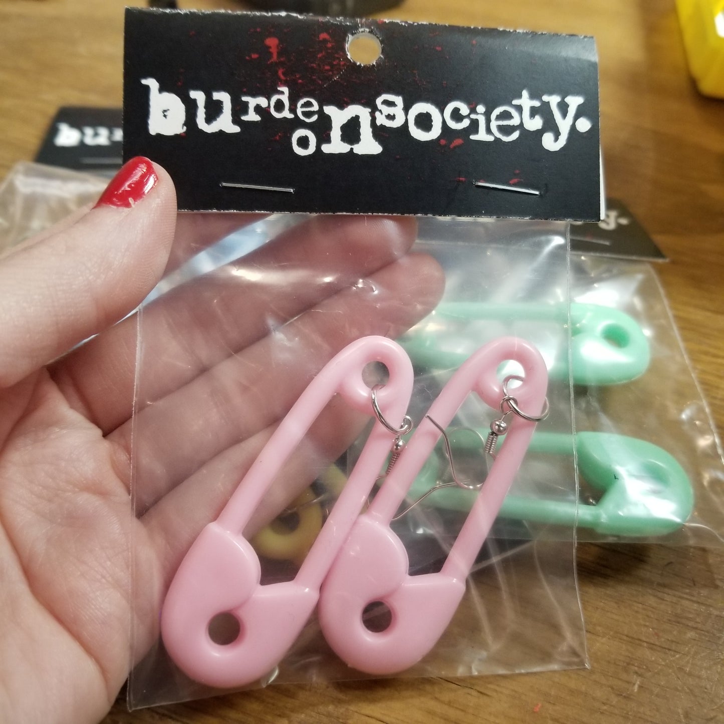 Giant Safety Pin EARRINGS by Burden on Society