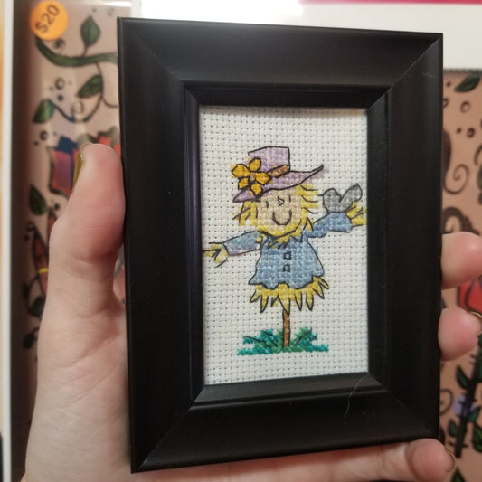 Scarecrow Framed Cross-Stitch