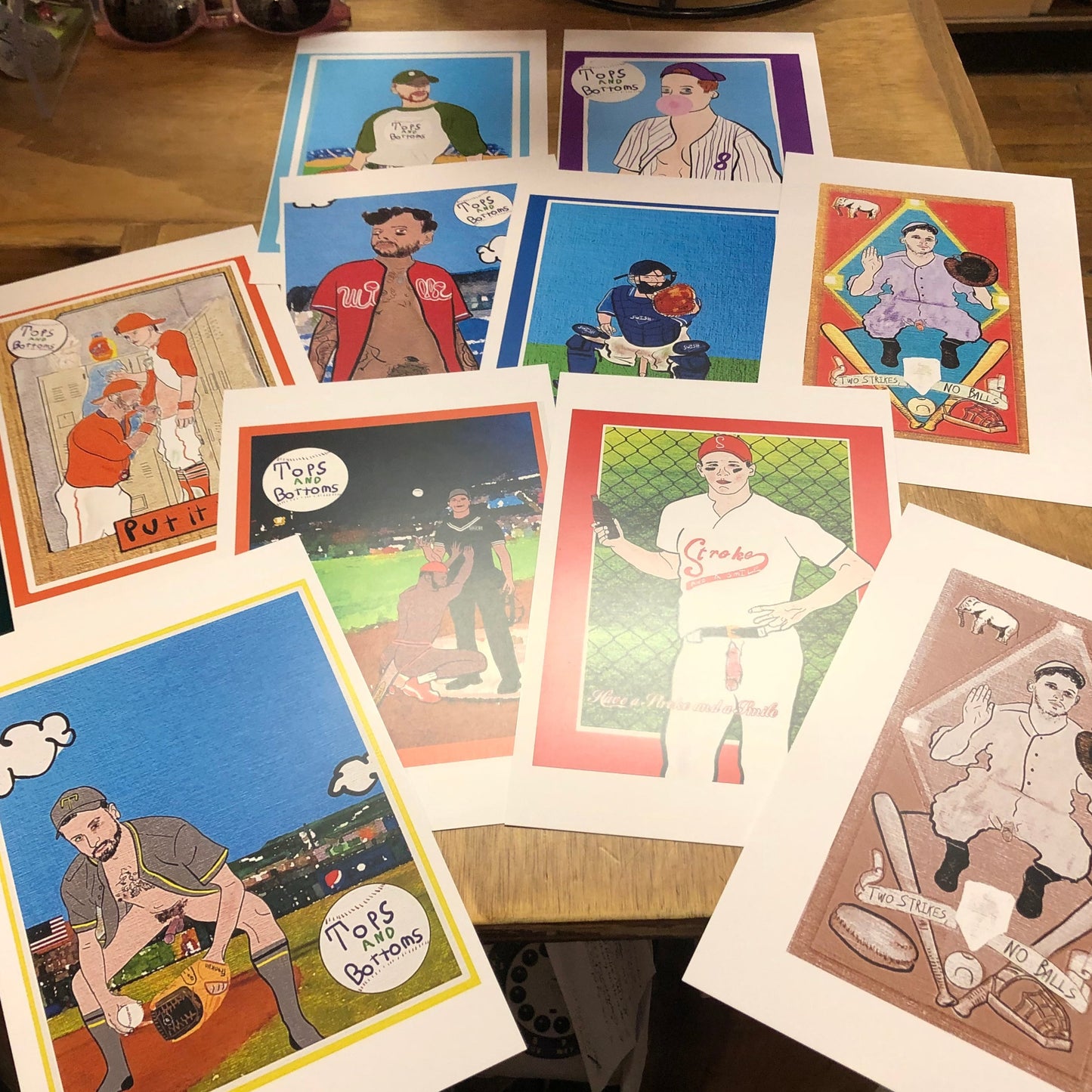 Baseball Cards Tops And Bottoms PRINTs by Jim Smith Art