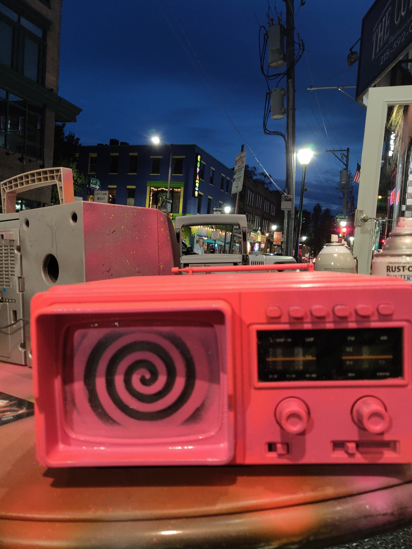 Debbie Spray-Painted Portable TV / Radio (Works!)