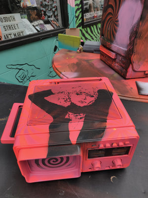 Debbie Spray-Painted Portable TV / Radio (Works!)
