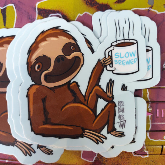 Sloth Coffee Slow Brewed STICKER