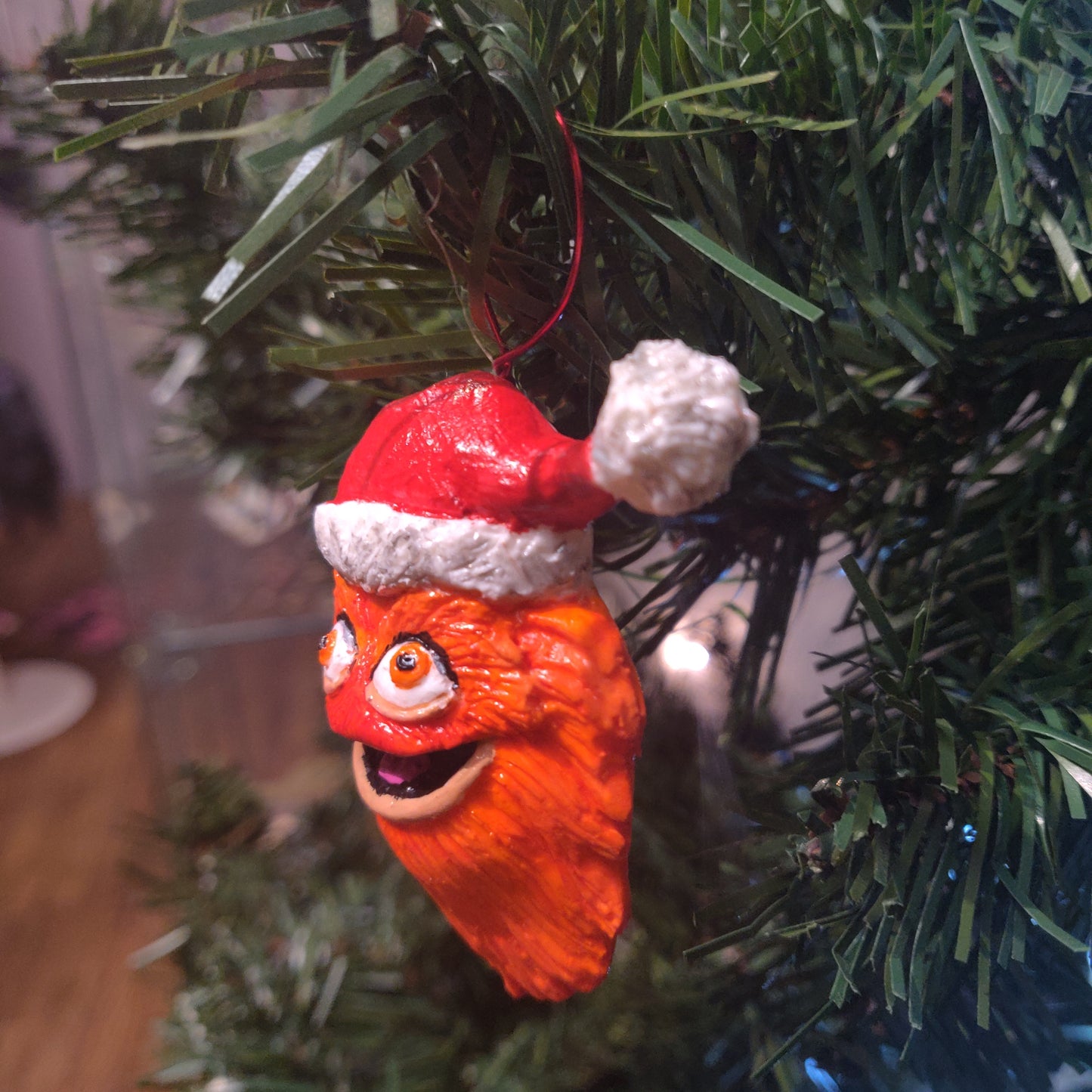 Hand-painted Santa Grit Sculpted ORNAMENT