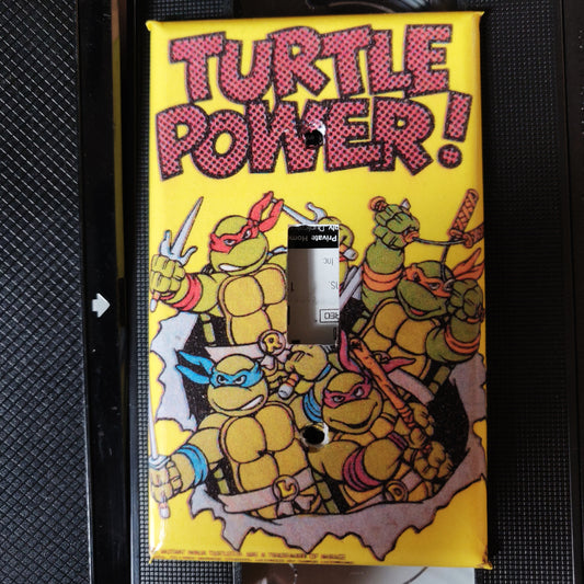 Turtle Power 80s Trading Card LIGHT SWITCH PLATE
