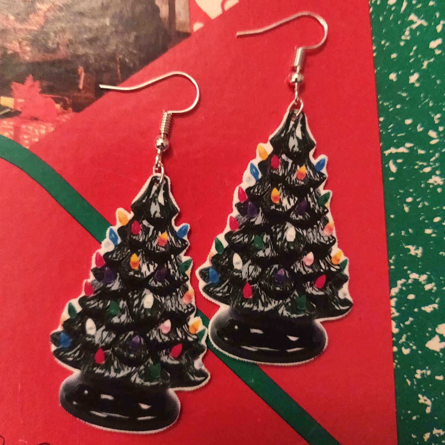 Grandma's Ceramic Christmas Tree EARRINGS