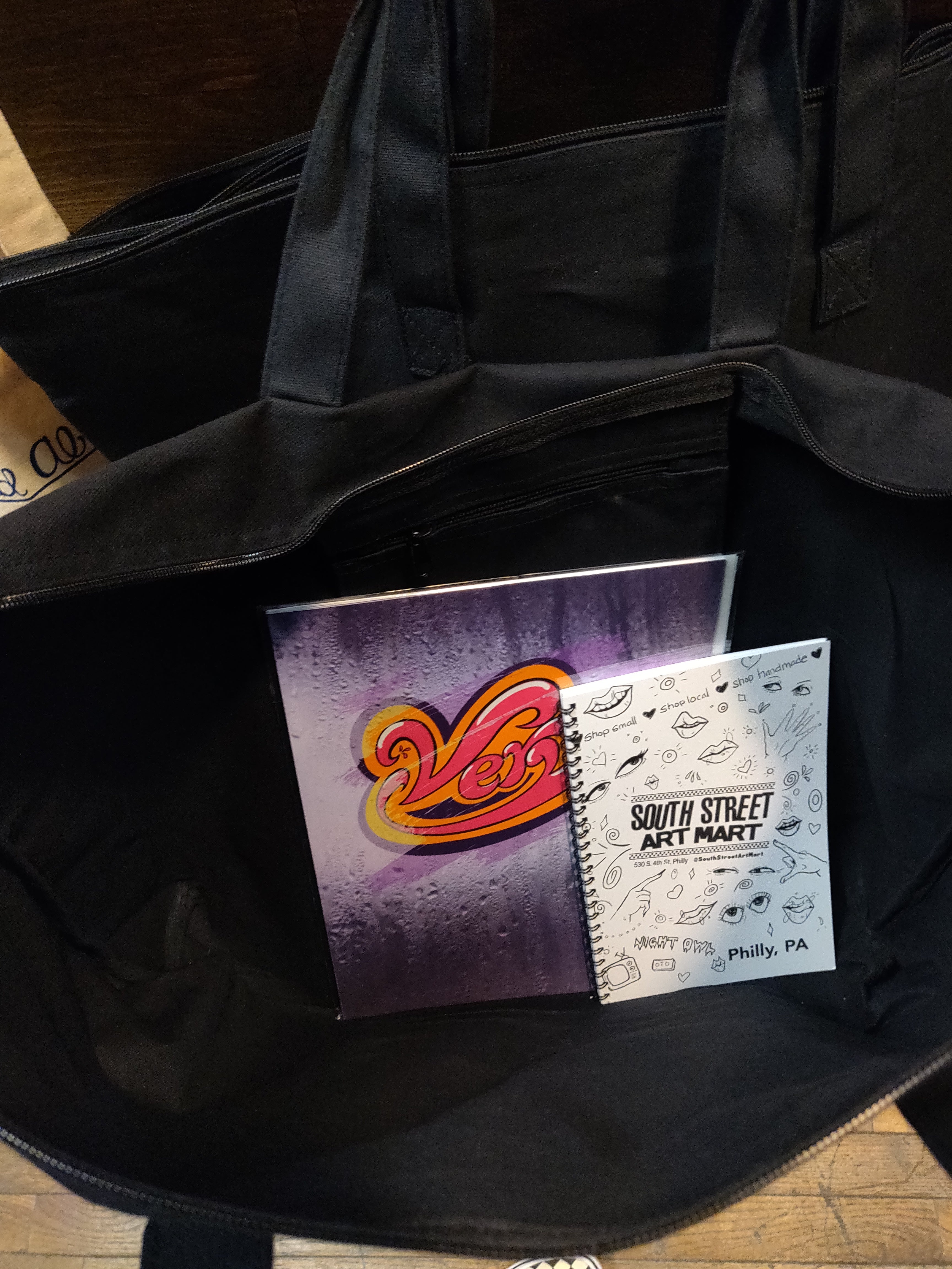 Big ol' Art Mart Zippered TOTE BAG ( design by @itsjust_jen)