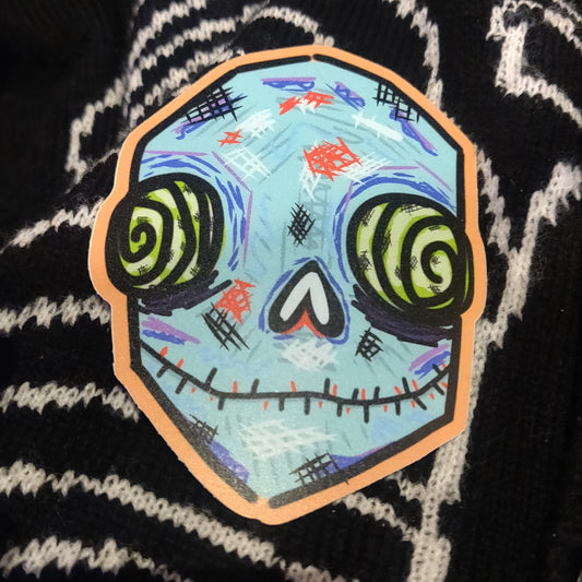 Spooky Scary Skeleton STICKER by Isla