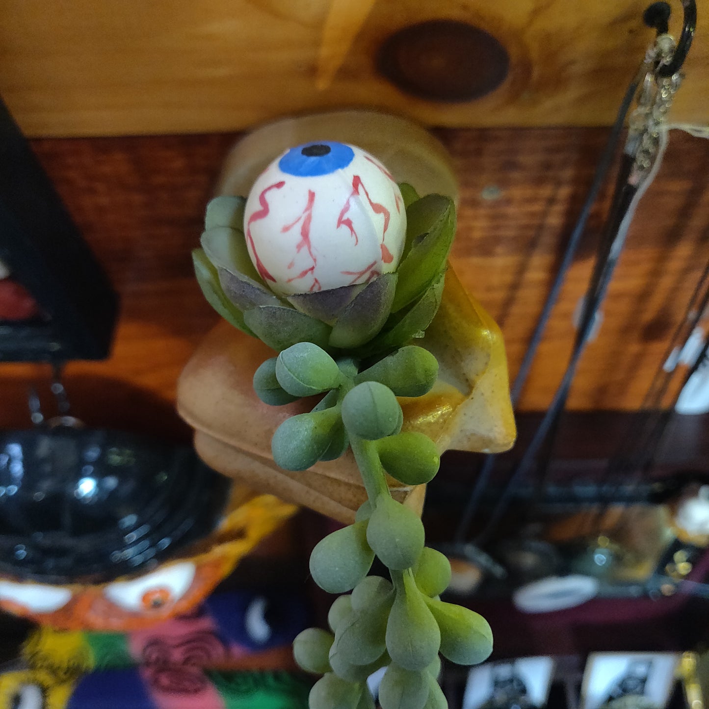 Ceramic Hand w/ eyeball plant (coming out of your wall!) Hanging