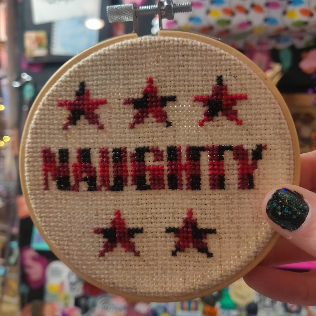 Naughty Cross Stitch Hoop