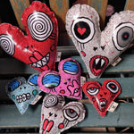 HEARTS Hand-painted Vinyl PILLOW GOONS by Little Punk People