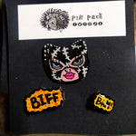Cat Woman 3 Pin Set (Biff Bam) by Riot NJ