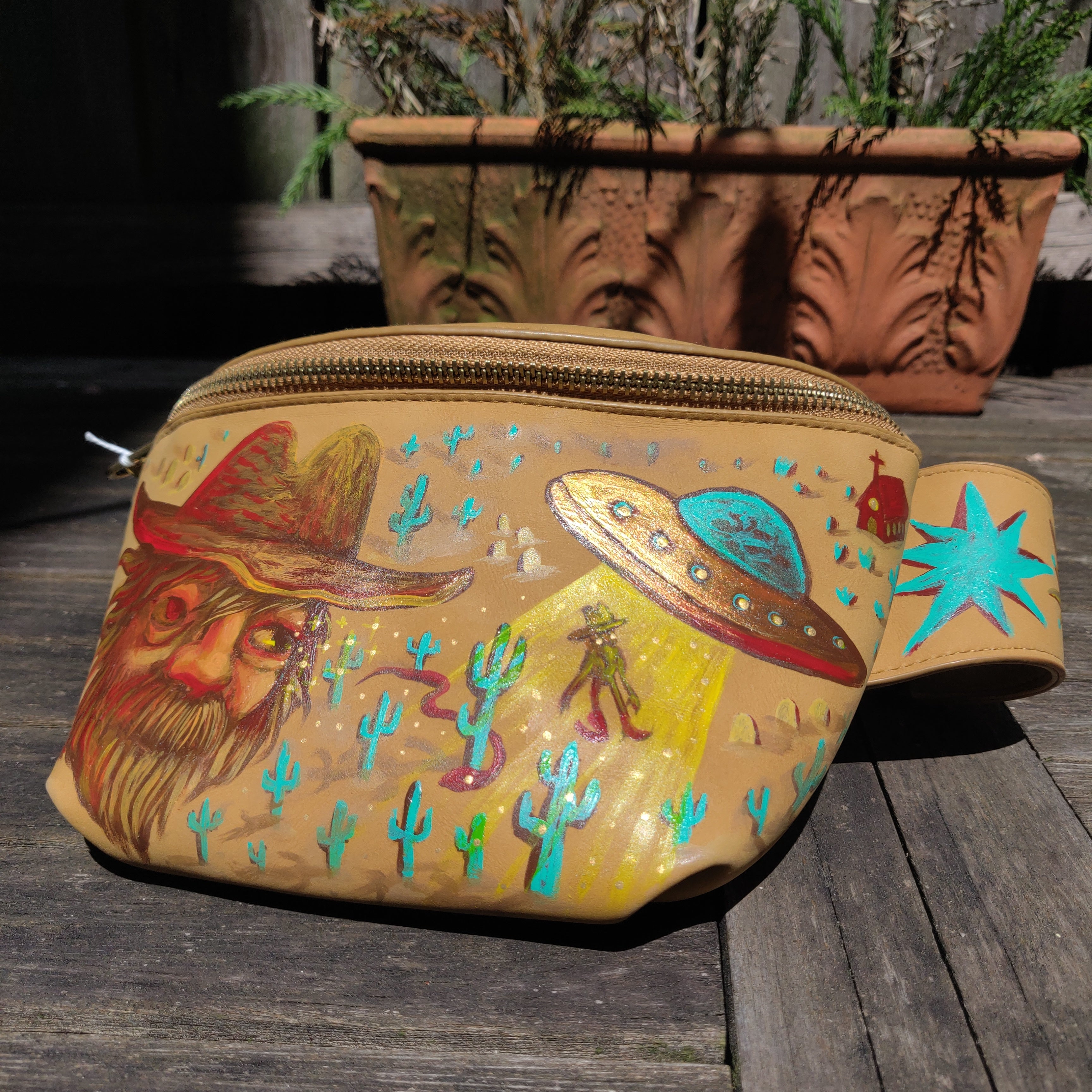 The Abduction of Jim Hand painted FANNY PACK