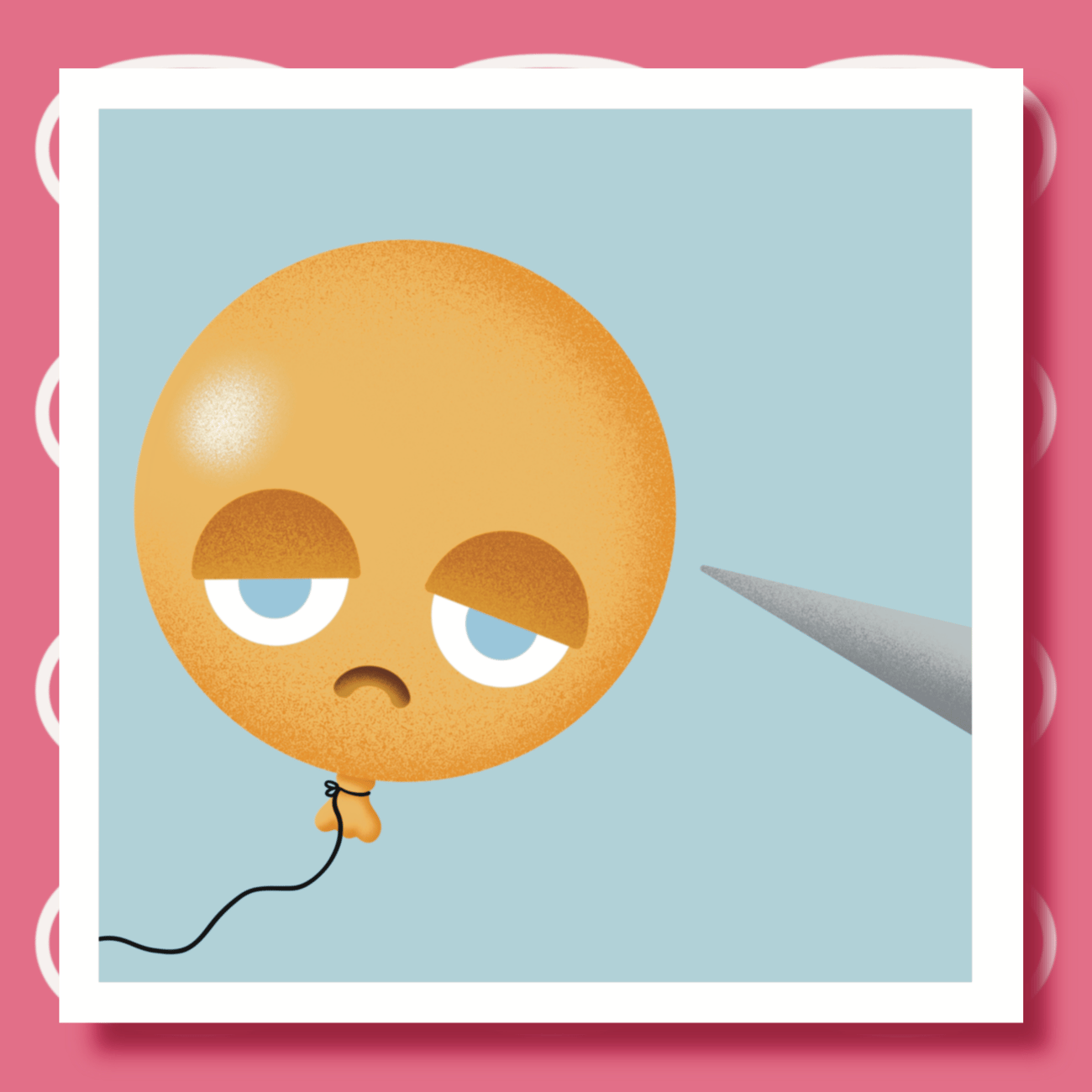 Defeated Balloon 5x5 PRINT by One Dumb Shop