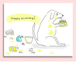 Happy Birthday Dog Baked Cake CARD