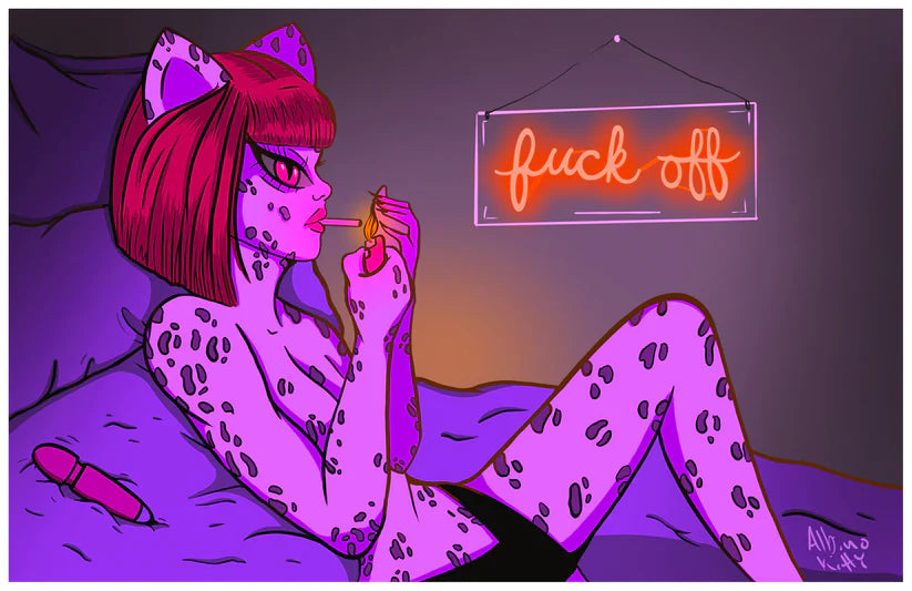F- Off POSTER PRINT by Albino Kitty