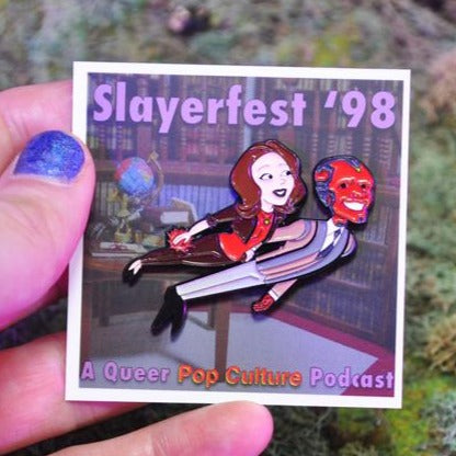 Witch Mom & Robot Dad ENAMEL PIN by Slayerfest 98