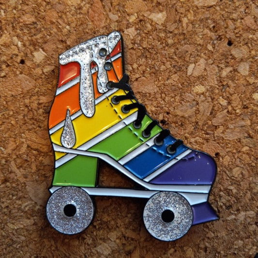 Rainbow Cake Roller Skate ENAMEL PIN
