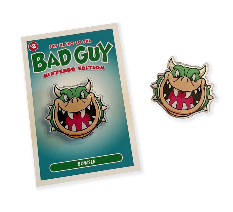Bowser Video Game Bad Guy ACRYLIC PIN by mattcandraw