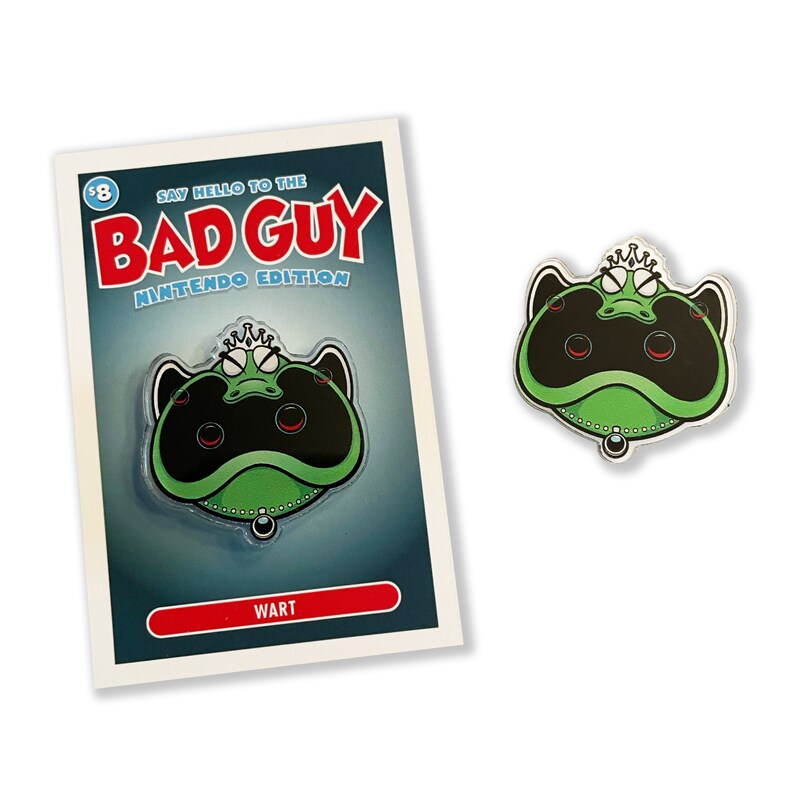 Wart Video Game Bad Guy ACRYLIC PIN by mattcandraw