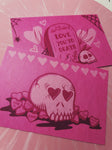 Skull Valentines Postcard PRINTs by Jen Designs