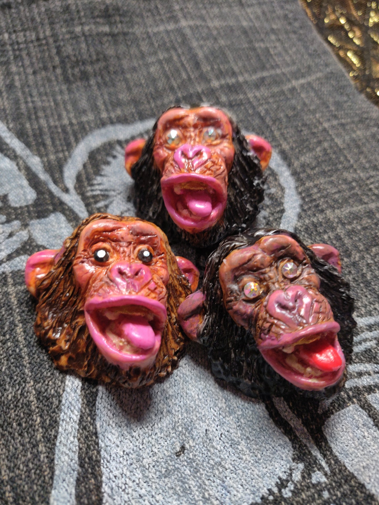 Monkey Hand-sculpted PINS