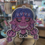 Pink Purple Pig Tail Alien Sticker